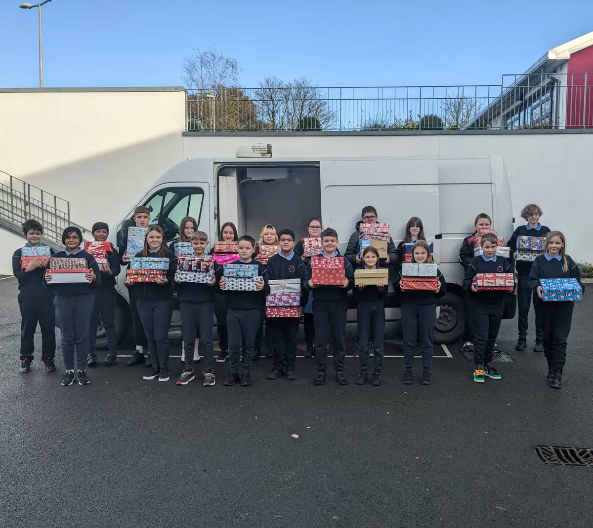 SHeartPrincipal's tweet photo. Our school's donations to the annual @TeamHopeIreland Christmas Shoebox Appeal were collected today. Well done to all involved! #wearesacredheart #socialawareness #giftofgiving #shoeboxappeal https://t.co/VrJEZn1Dhd