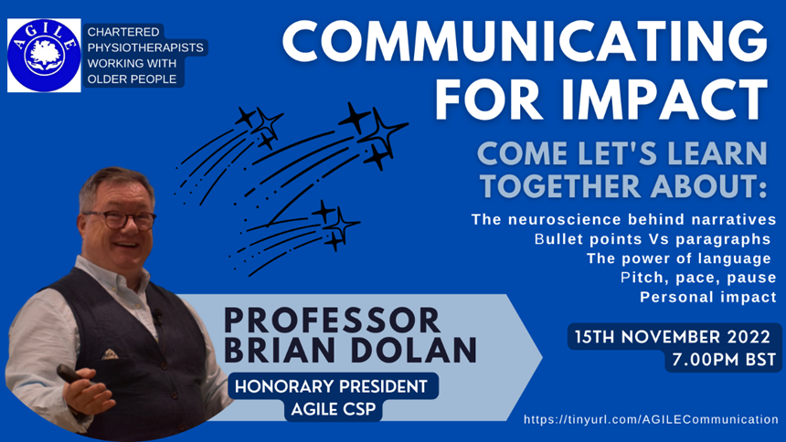 JustineMusiime's tweet photo. Join @AGILECSP East Region for our Communicating for Impact Webinar with Prof @BrianwDolan, founder of @EndPJ_UK. Date: 15th November 2022 - 7:00 pm BST. All welcome. @thecsp @thecspstudents @WeAHPs @theRCN @theRCOT @RCSLT @eoeahps
Register here⬇️
https://t.co/fAjY29LMy8 https://t.co/6aocXOVah5