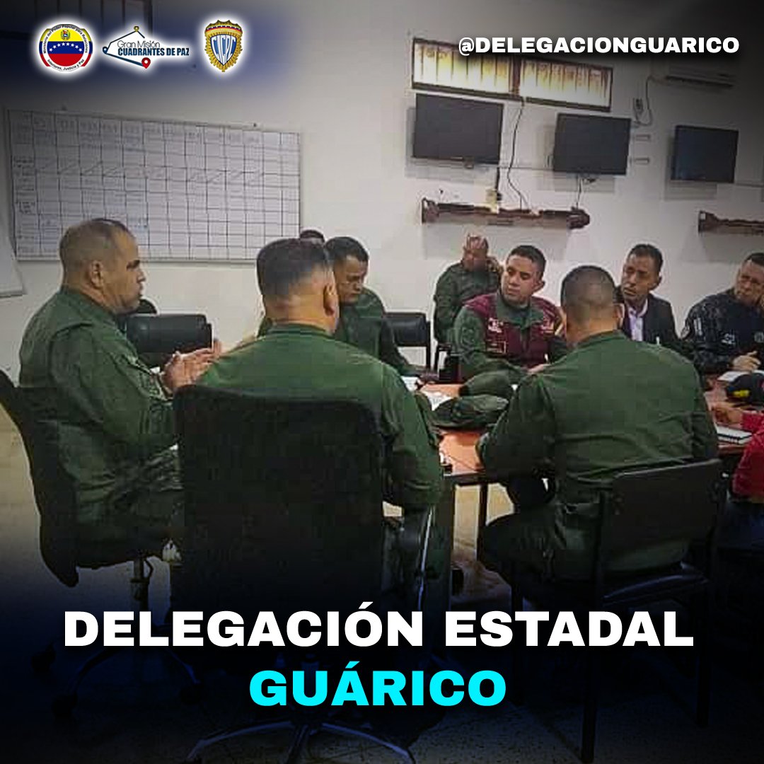 delegaciongrc's tweet photo. Realizada reunión de seguridad ciudadana donde fueron planteados análisis de incidencias delictivas y estrategias en materia de seguridad. Contó con la presencia del C/G Endy Suarez, Jefe de la Delegación Estadal Guárico y las distintas autoridades de los organismos de Seguridad https://t.co/X0CD8ZBgZO