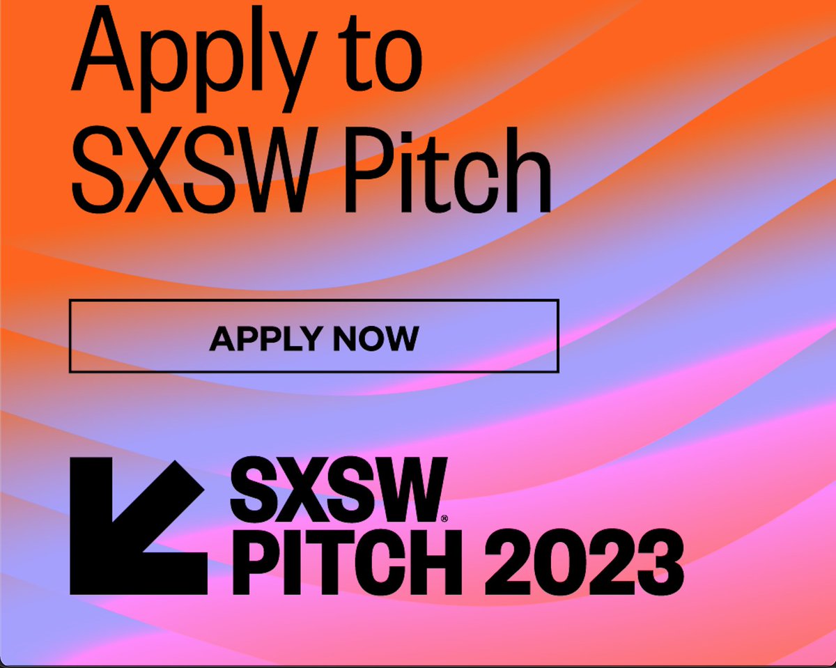 6 Days Left to Apply-Be a part of #SXSWPitch from March 11-12, 2023! Apply by Sunday, November 13 at 11:59 pm PT. @SXSW Pitch honors the world's most promising new startups. The 613 finalists in the 10-year-run of this competition have raised an astounding $21.5 billion.