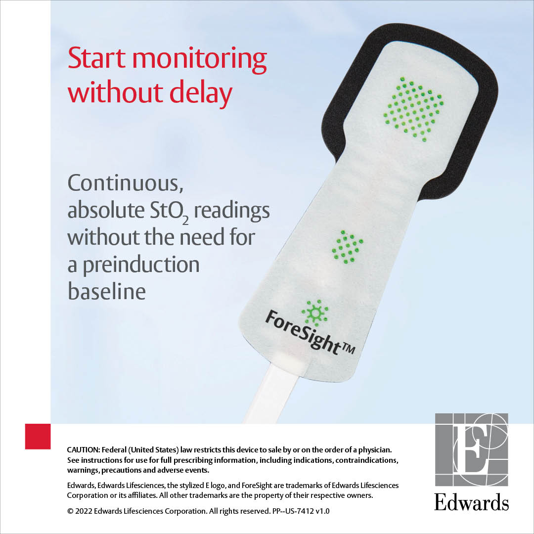 edwards_care's tweet photo. The realities of the operating room don’t always allow for the opportunity to set a preinduction baseline – but with ForeSight sensor, you can start monitoring without delay. See the ForeSight sensor difference here: https://t.co/IFxkoffVlm #CerebralOximetry #StO2 https://t.co/Y74p4VeA74