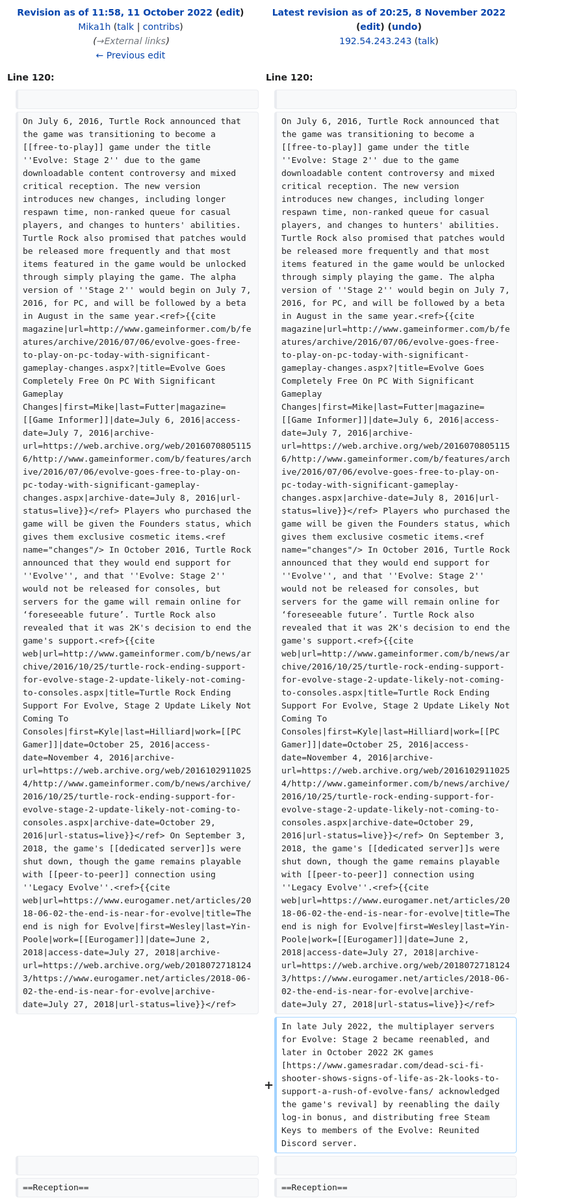 lc_edits's tweet image. Evolve (video game) Wikipedia article edited anonymously from Lewis and Clark College en.wikipedia.org/w/index.php?di…