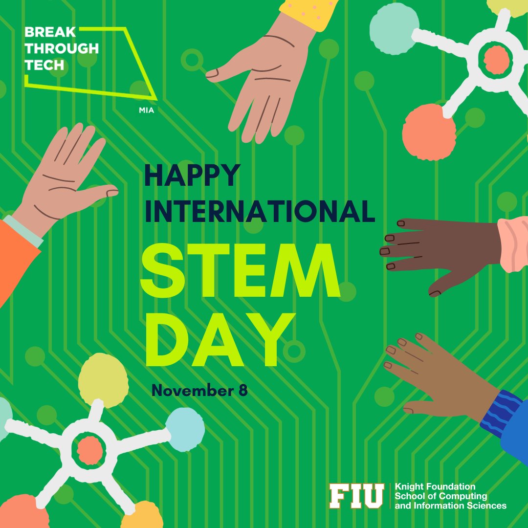 brkthrtechmia's tweet photo. The foundation of innovation lies in a dynamic, motivated, and well-educated workforce equipped with STEM skills! 
🖥🔬👩‍🔬
#BreakThroughTech #FIU #CEC #KFSCIS #WomeninTech #STEM #Computing https://t.co/Pp2AGwGxp4