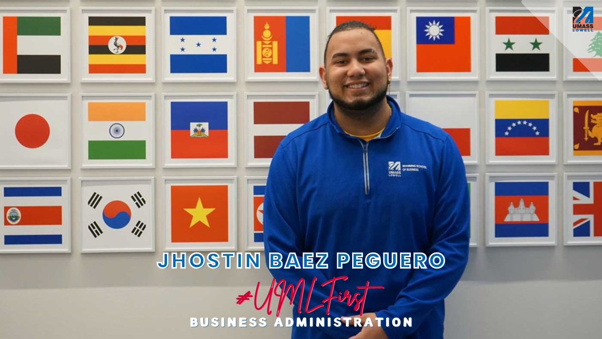 UMassLowell's tweet image. Celebrating #nationalfirstgenday here at UMASS Lowell! Read about #UML Business Administration student Jhostin Baez Peguero here: bit.ly/3tepjSV
