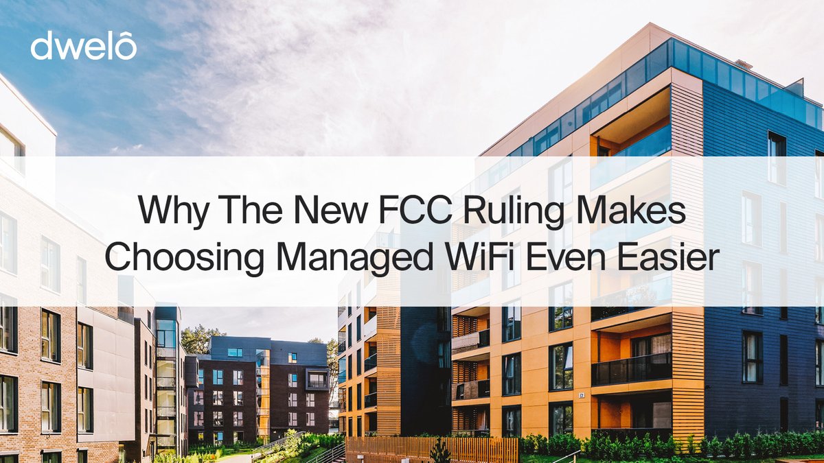 mydwelo's tweet image. The FCC ruling issued in February this year is affecting multifamily owners across America. However, the new prohibitions strengthen the case for one internet option with tremendous value: Managed WiFi

Learn more! hubs.li/Q01rQWT90

#FCCruling #ManagedWiFi #proptech