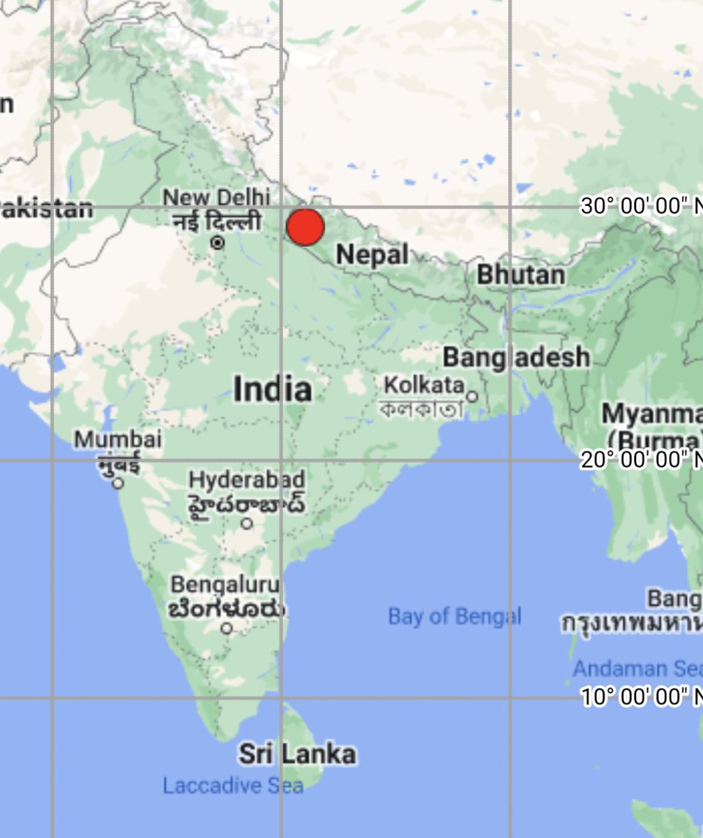 An Earthquake of Magnitude 6.3 with a depth of 10KM strikes Nepal at 1:57AM. Epicentre is at 205km SE of Joshimath, Uttarakhand:National Center for Seismology. 
#earthquake Tremors felt in various states.