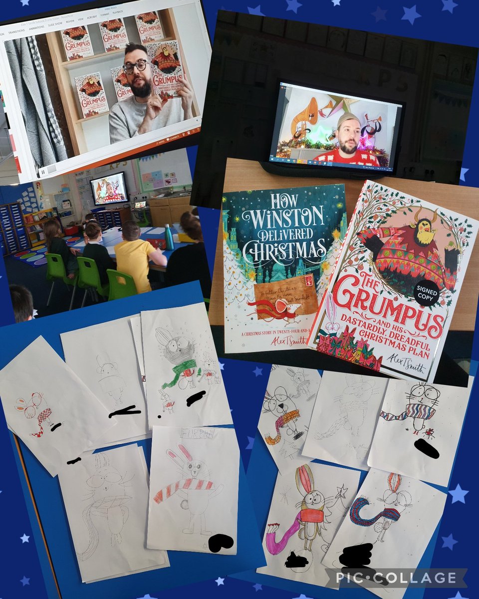 MrsMitchellKPS's tweet photo. We loved listening to the wonderful Alex T Smith read part of The Grumpus and can't wait to read it ourselves! We also enjoyed drawing the character of Furball - We think we did a great job! Thank you to @Alex_T_Smith, @MacmillanKidsUK and @Furtherfrom for a wonderful morning! https://t.co/X8hTIPGcJJ