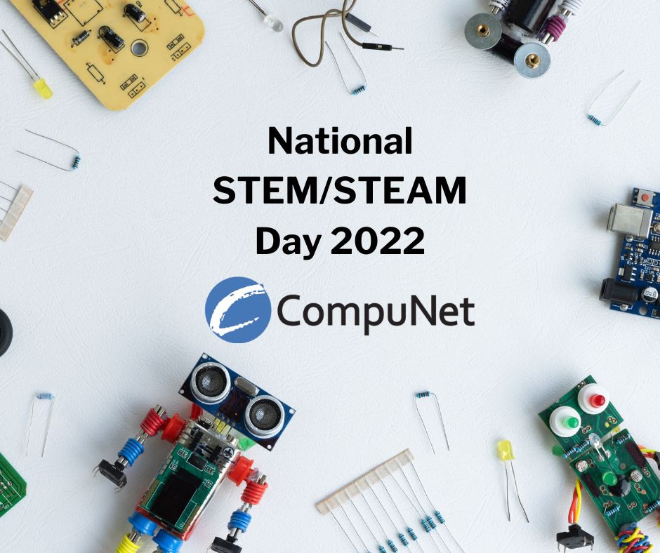 Compunetbiz's tweet photo. National STEM/STEAM Day is dedicated to encouraging kids to explore their interests in science, technology, engineering, art, and math in fun and engaging ways.
.
.
.
#compunet #informationtechnology #stem #steam #consult #engineerled https://t.co/6sdMlccJ20
