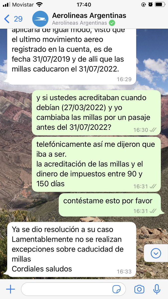 FlorLacota's tweet photo. @Aerolineas_AR NO ES UNA EXCEPCIÓN NI UN PEDIDO DE SOLIDARIDAD. ES LO QUE CORRESPONDE QUE HAGAN Y CUMPLAN CON LO QUE DICEN HACER. @Aerolineas_AR  @aerolineasatte // QUIEN REGULA?? @TurDepAR ?????? https://t.co/PCk0WEFMS0