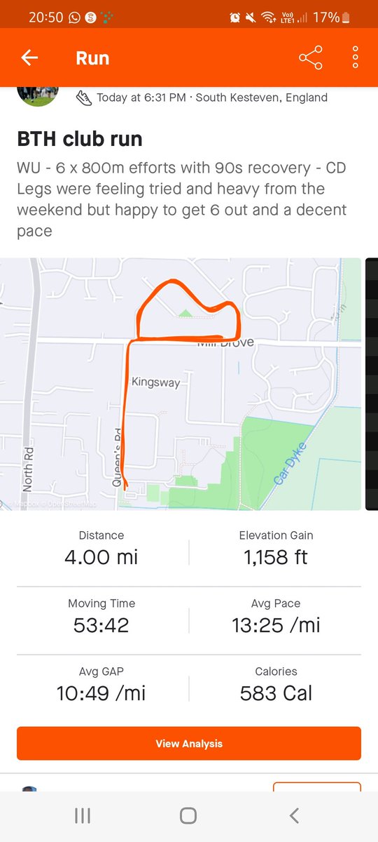 Alifitness91's tweet photo. Run club! WU - 6 x 800m efforts with 90s recovery - CD
My legs were feeling it from the weekend but happy with my efforts! #runclub #loverunning #speedsession #intervals #800mefforts #BourneTownHarriers @BourneTownHarri https://t.co/Ld9nTJ0Zul