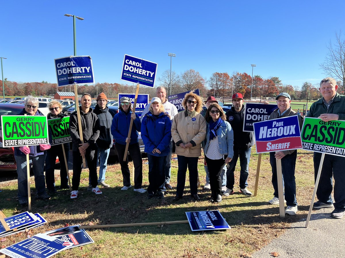 reelectdoherty's tweet image. Getting Out The Vote with friends and colleagues including Congressman @JakeAuch, Chair of House Ways and Means @RepMichlewitz ,@MassNurses President Katie Murphy and a whole bunch of excited supporters! 

Let’s do this! Polls are open until 8:00PM!