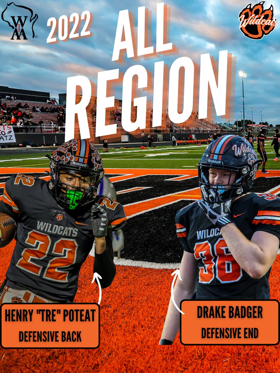 Congrats to our two <a href="/VeronaWildcatFB/">Verona Area Wildcat Football</a> players for making All-Region! <a href="/DrakeBadger36/">Drake Badger</a> <a href="/PoteatTre/">𝓣𝓻𝓮 𝓟𝓸𝓽𝓮𝓪𝓽</a>