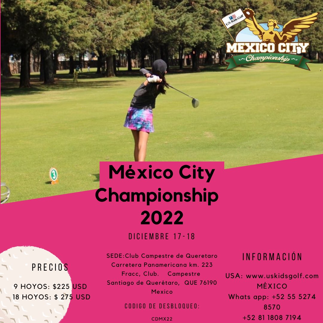 Ya están abiertas las inscripciones para el MÉXICO CITY CHAMPIONSHIP ⛳️ 

Unlock code: CDMX22

Cualquier duda mándanos DM