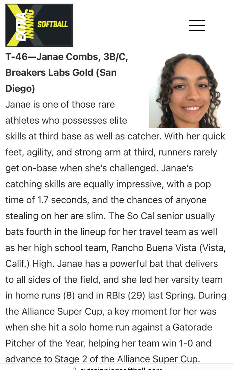Thank you <a href="/ExtraInningSB/">EXTRA INNING SOFTBALL</a> for the recognition and ranking me 46th in the Extra elite top 100 player rankings. It’s an honor and I’m thankful.
<a href="/CoachMJKnighten/">MJ Knighten</a> <a href="/_shayknighten/">Shay Knighten</a> 
<a href="/Los_Stuff/">Carlos Arias</a>