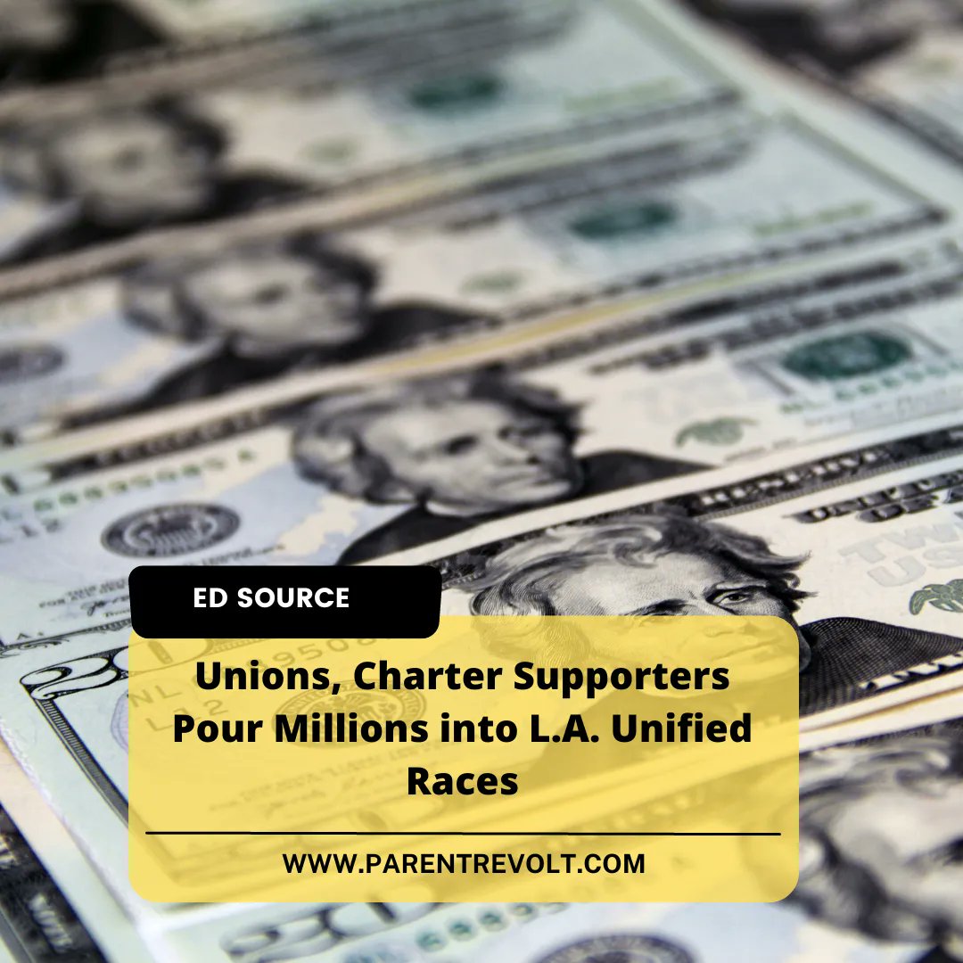 📢 ​​𝗨𝗻𝗶𝗼𝗻𝘀, 𝗖𝗵𝗮𝗿𝘁𝗲𝗿 𝗦𝘂𝗽𝗽𝗼𝗿𝘁𝗲𝗿𝘀 𝗣𝗼𝘂𝗿 𝗠𝗶𝗹𝗹𝗶𝗼𝗻𝘀 𝗶𝗻𝘁𝗼 𝗟.𝗔. 𝗨𝗻𝗶𝗳𝗶𝗲𝗱 𝗥𝗮𝗰𝗲𝘀

Read more on: buff.ly/3zX9rbl 

#parentrevolt #education #parents #students #school #california