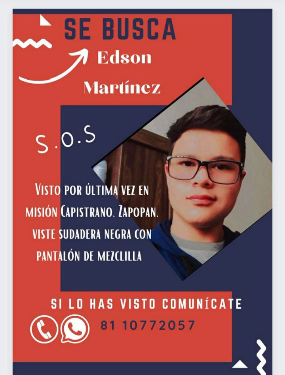 DiannDerecho's tweet photo. #SeBusca Atudemos a EDSON MARTÍNEZ a regresar a casa. https://t.co/YRkHbfJQn4