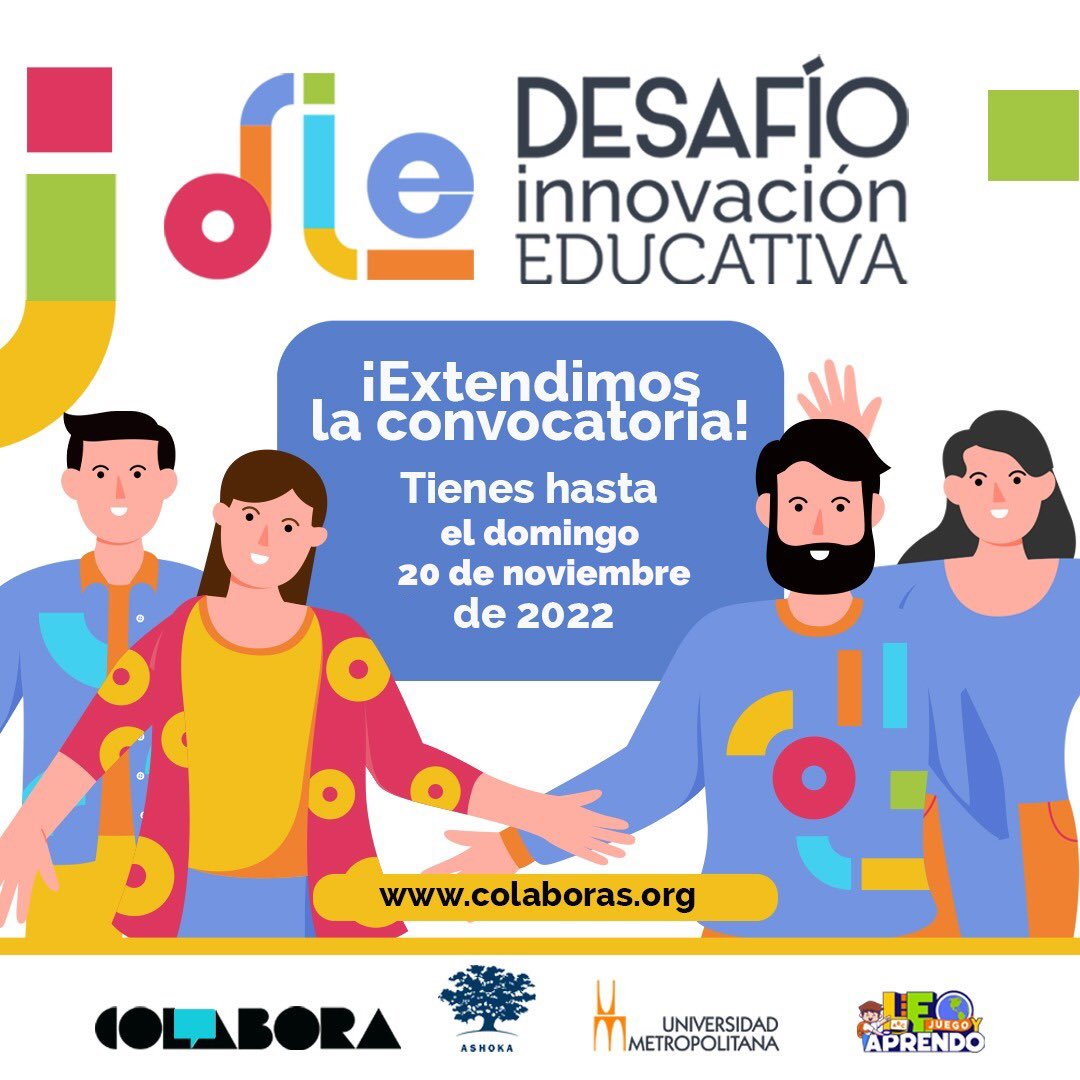 Extendimos nuestra convocatoria
Tienes hasta el domingo 20 de noviembre para ser parte de los innovadores educativos.
INFO: colaboras.org
<a href="/Unimet/">Unimet</a> <a href="/LeoJuegoAprendo/">¡Leo, Juego y Aprendo! - Unimet</a>