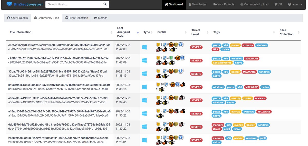 simonroses's tweet image. Assess any file threats with our advanced File Threat Intelligence Platform as never seen before! Ask demo info@vulnex.com #FileAnalysis #ThreatIntel #ThreatHunting #BlueTeam #CyberSecurity #threatintelligence @BinSecSweeper