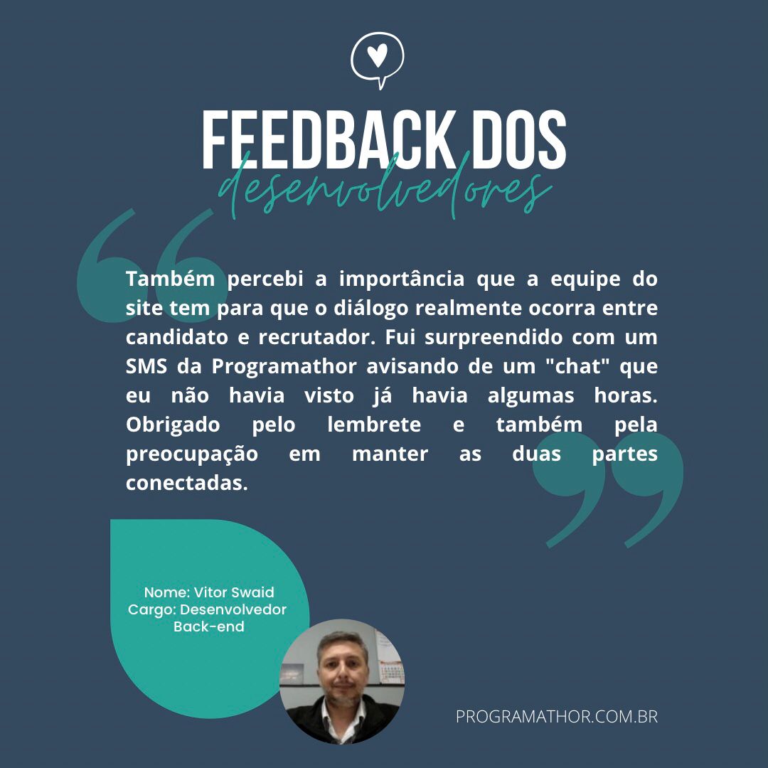 ProgramaThor's tweet image. Hoje trouxemos o depoimento do Vitor sobre sua experiência com a nossa plataforma.

Quer encontrar vagas que combinam com o seu perfil e se candidatar de forma fácil e intuitiva?  Vem pra ProgramaThor! 😉💙

#programathor #desenvolvedor
