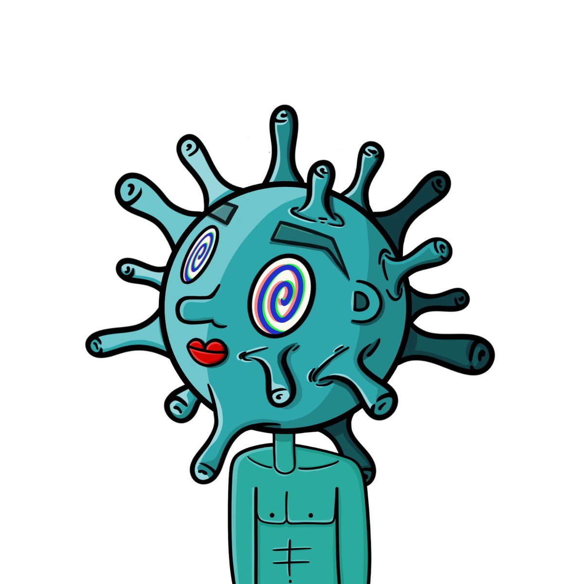 TheCovidiansNFT's tweet photo. Be careful, the covidians can ipnotize you...😵‍💫

Or maybe he's just high? Anyway you'd better stay away💀

#nft #NFTGiveaway #NFTs #NFTFam #NFTcolletion #Memes #Crypto #cryptocurrencies #MetaverseNFT #NFTsales #thecovidians #NFTshill https://t.co/VlsEeWmAfT