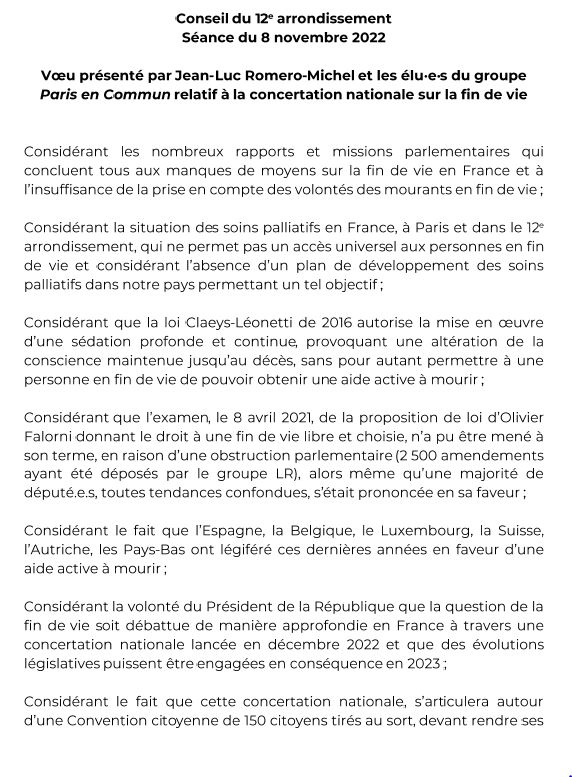 groupePEC12's tweet photo. ✅Le #CA12 a adopté le vœu proposé par @JeanLucRomero, le @groupePEC12 relatif à la concertation nationale sur la fin de vie
👇 https://t.co/fvZRZPbVas