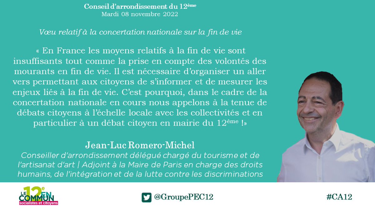 groupePEC12's tweet photo. ✅Le #CA12 a adopté le vœu proposé par @JeanLucRomero, le @groupePEC12 relatif à la concertation nationale sur la fin de vie
👇 https://t.co/fvZRZPbVas