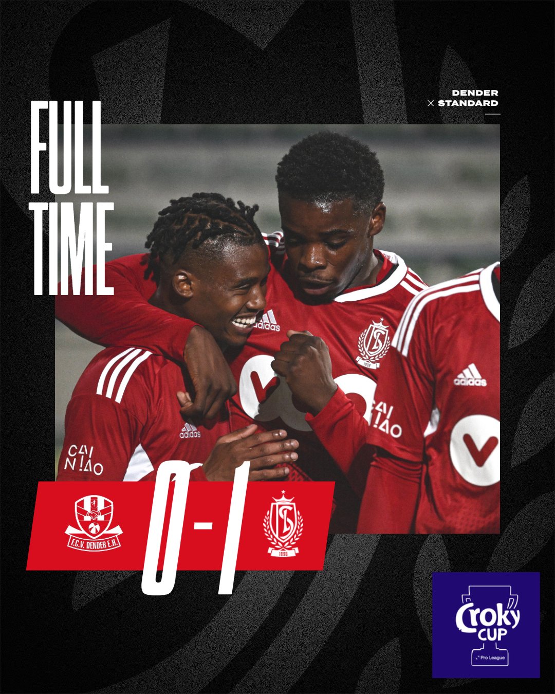 Standard de Liège on Twitter "𝗙𝘂𝗹𝗹 𝗧𝗶𝗺𝗲 • Dender 🆚 Standard 01 ⚽ 74