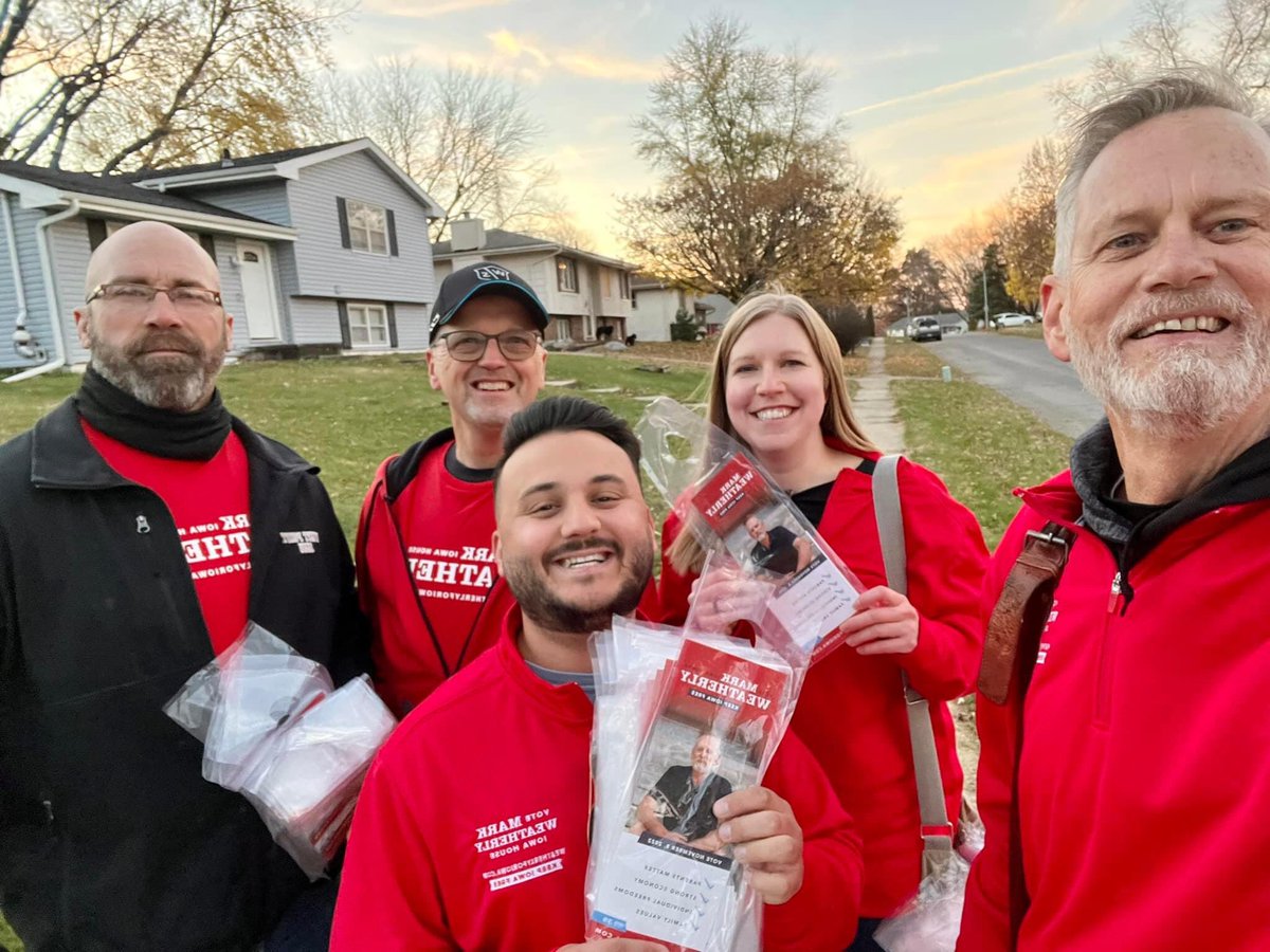 TRoweIA's tweet image. It’s been great door knocking for these candidates and with these volunteers, get to the polls today and vote Republican! @mark_iowa @BillGustoff #IA03 #LeadRight #RedTsunami2022
