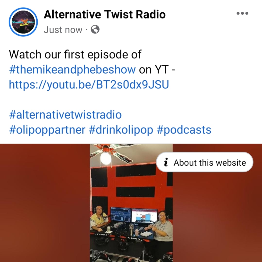 Check out our first podcast #themikeandphebeshow out on our YT - youtu.be/BT2s0dx9JSU
#drinkolipop #olipoppartner #alternativetwistradio