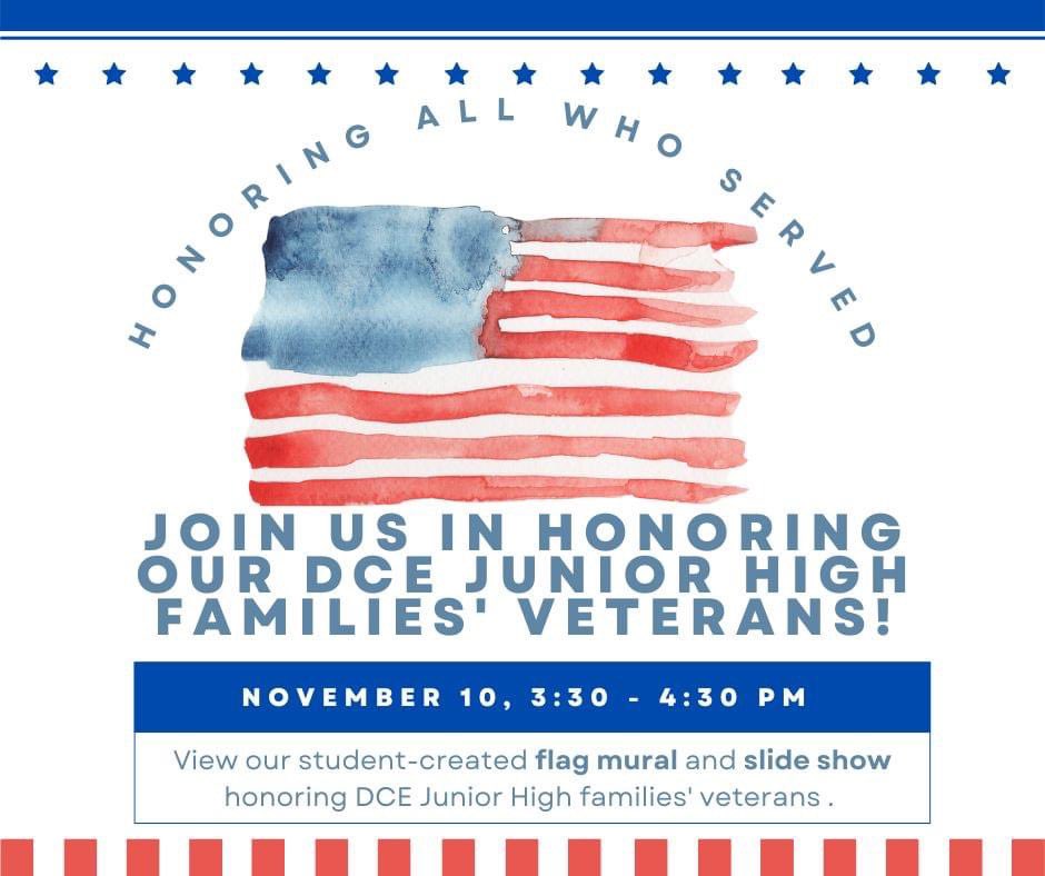 ms_long08's tweet image. 700+ Veterans will be honored in the Wall Mural that Action Civics students put together to pay tribute to the family members of DCE JH students who are Veterans!!! More names are still being added. We hope to see you from 3:30-4:30 on Thursday, November 10th #EverestPride