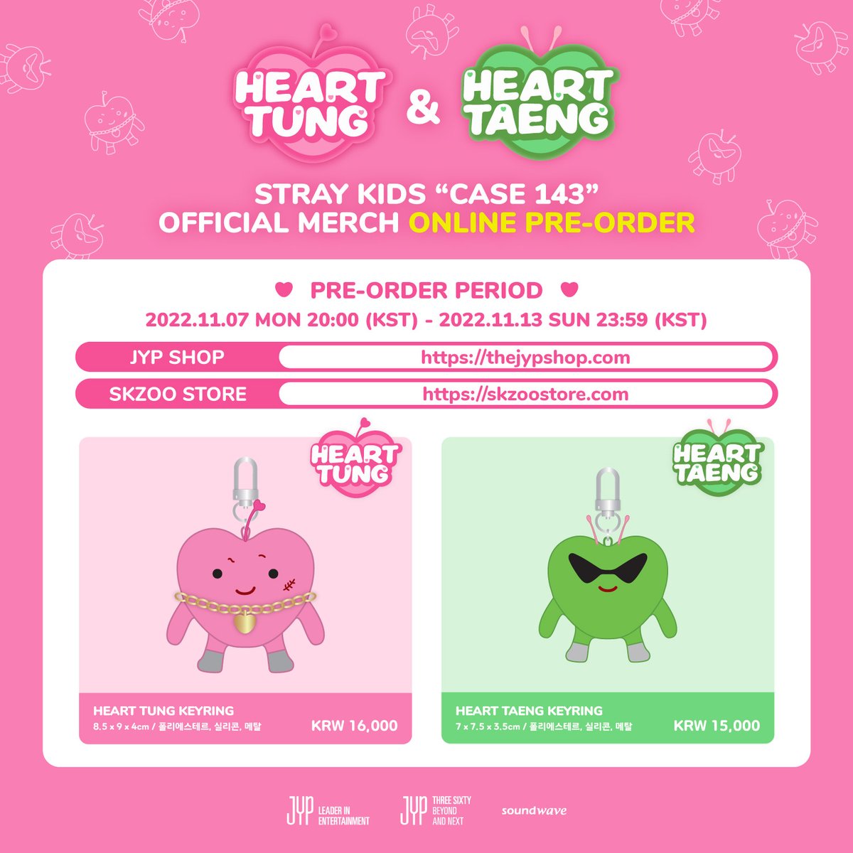 [PLS RT | CAN | USA | WW]
#STRAYKIDS [HEART TUNG &amp; HEART TAENG KEYCHAINS] OFFICIAL MERCH GO

- $15 - $16 USD / $21.20 - $22.60 CAD
- CLOSES: 11/11 @ 11:59 PM EST

Form: forms.gle/Xy4BrhBecTKihZ…

#스트레이키즈 #MAXIDENT #CASE143 #하퉁 #하탱 #HEARTTUNG #HEARTTAENG