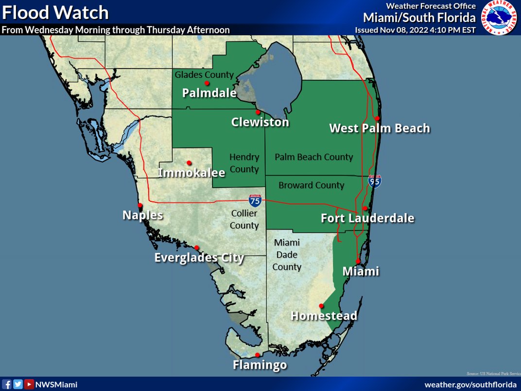 A Flood Watch has been issued for Glades, Hendry, Palm Beach, Broward ...