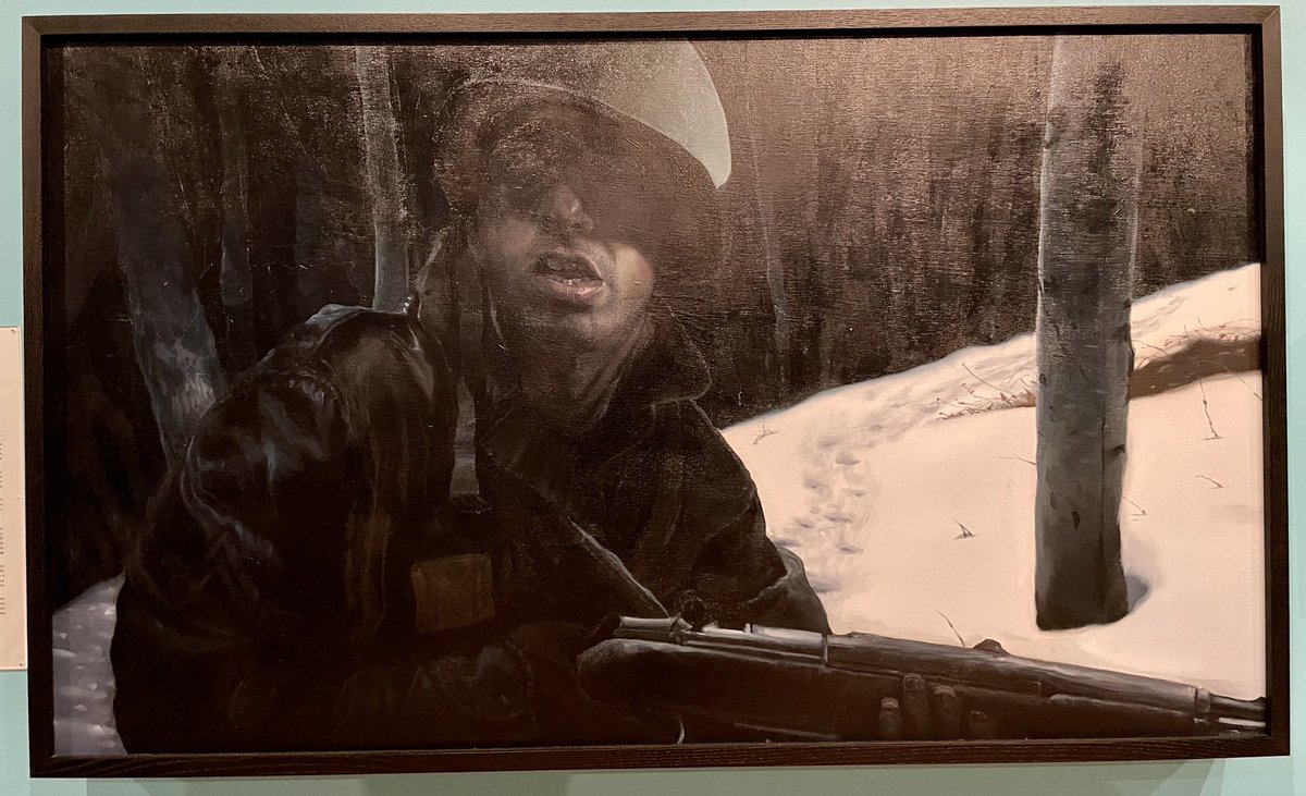 Normal_Oscar's tweet photo. “Uncle Ernest 5 Minutes Before his Capture,” Vincent Valdez, 2007. National Museum of Mexican Art, Chicago, USA. ⁦@ExploreNMMA @James1940⁩ ⁦@WeHaveWaysPod⁩ #SWW #WWII https://t.co/WDznc5dVOG