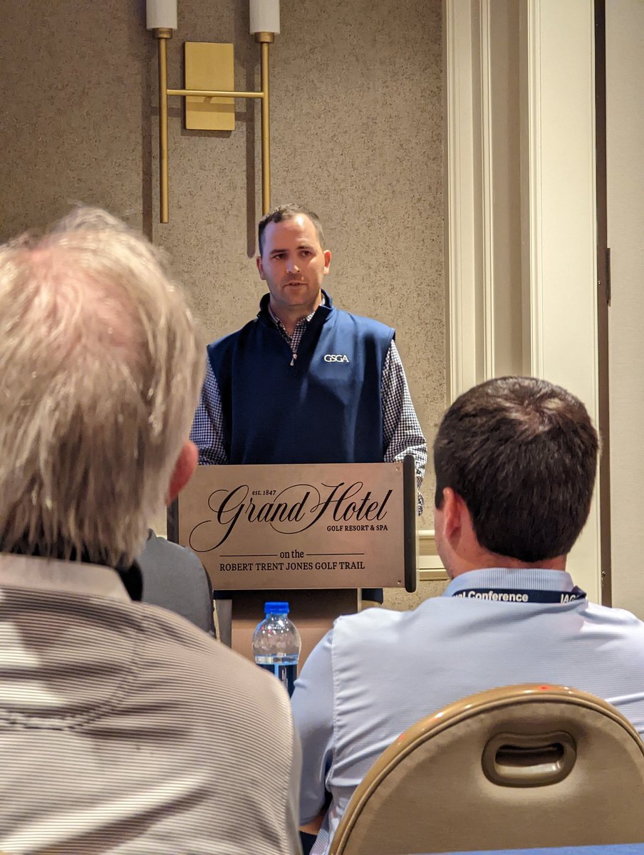 JeffFages's tweet photo. #elevateIAGA inspiration from @ckdeano @GSGA talking about Adaptive Golf ๐๏ธโณ competitions. @IAGA_Golf https://t.co/UMN86dLC7p