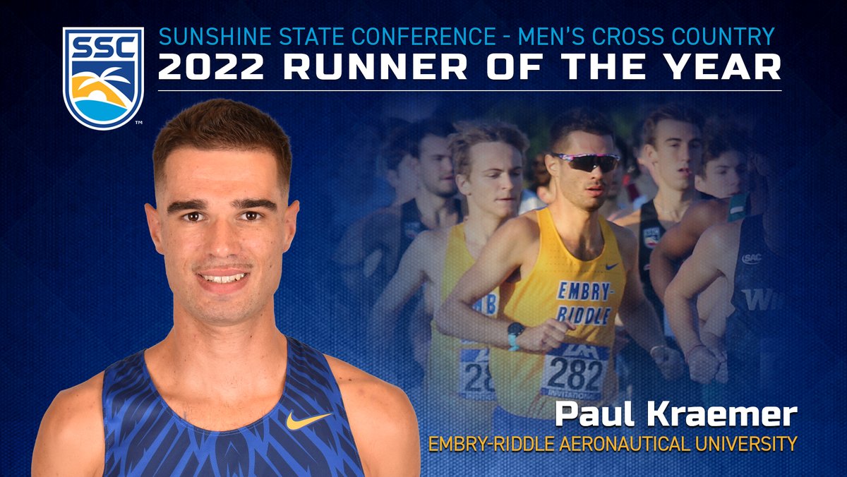 D2SSC's tweet photo. Paul Kraemer of Embry-Riddle garners Runner of the Year accolades in 2022. He is the second Eagle to win the award.
Full Story: https://t.co/frx1bHZBzw | #SSCxc π΄βοΈππ½ https://t.co/1gSNv36pIA