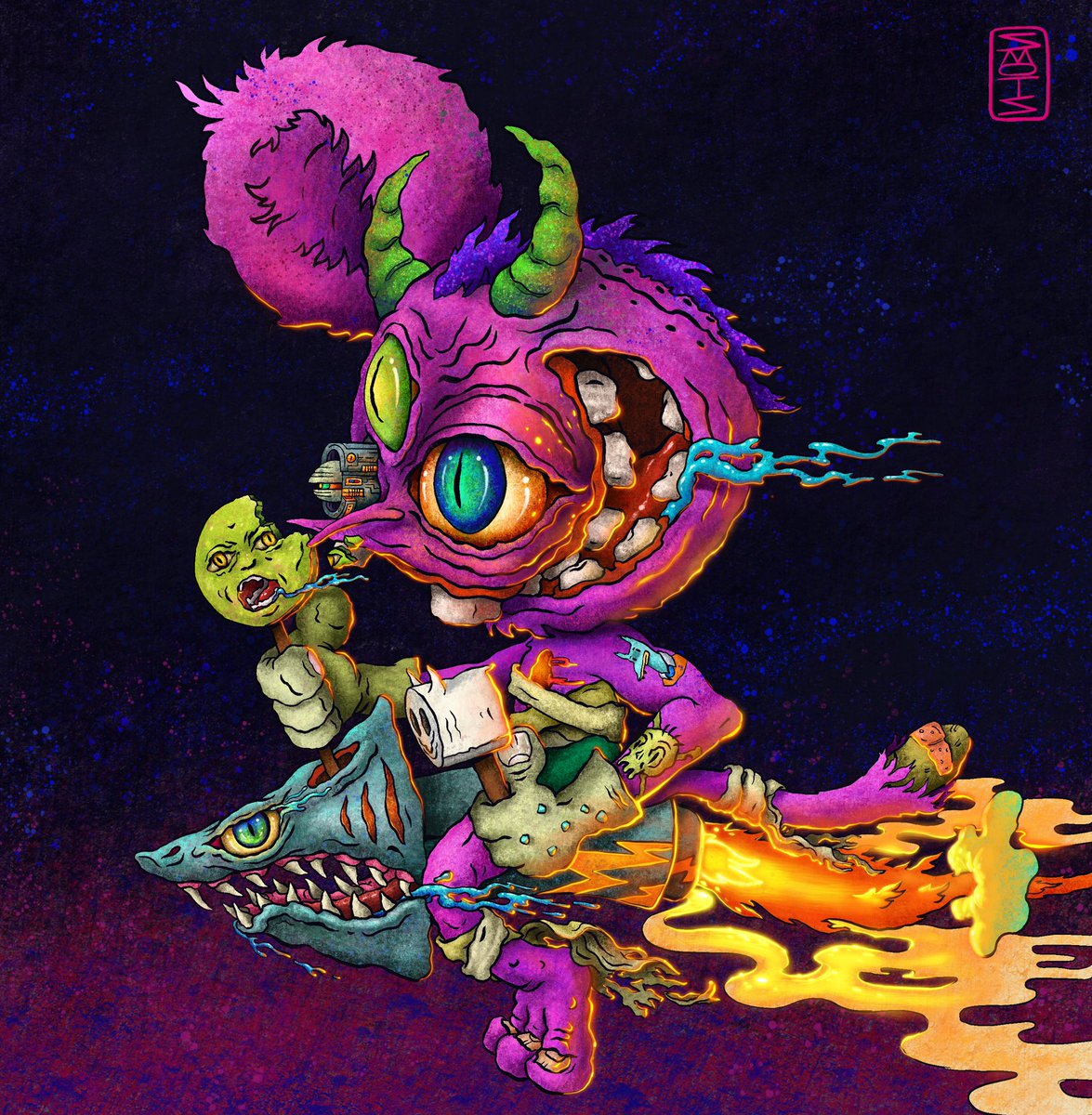 🪬 DID YOU KNOW? 🪬

That Smotification Space Smonkey took a total of 13458 paint strokes and 22hrs to make! 😱