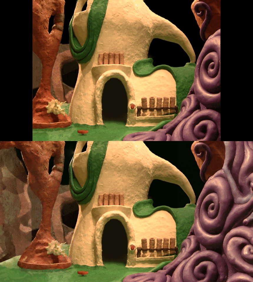 SBieliayev's tweet photo. AI can really help with converting old games to modern aspect ratio. This is what I generated for my pet project The Neverhood upscale. #neverhood #indiegamedev #oldgames #upscale #stablediffusion #dalle https://t.co/3QjHE8RaT8