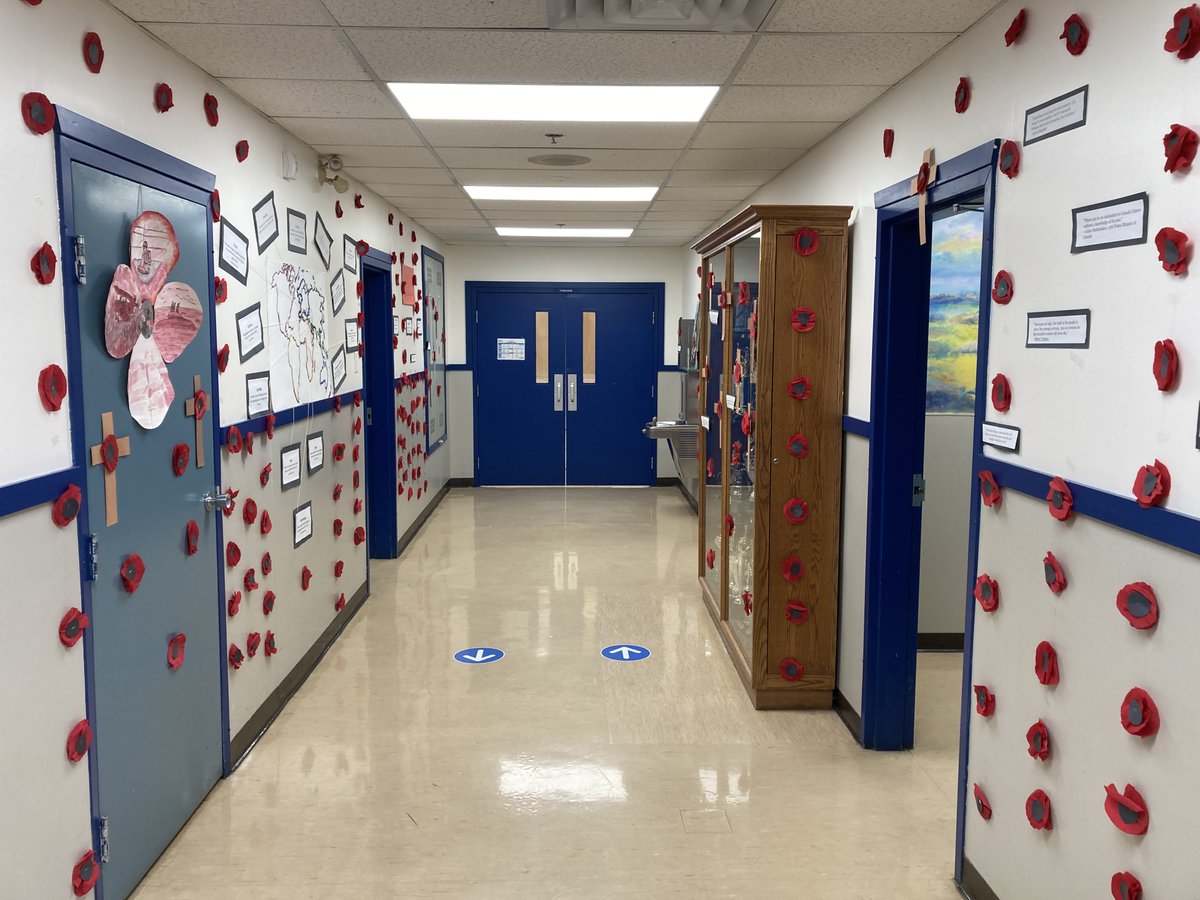 qflokstra's tweet photo. Getting ready for the important #RemembranceDay Chapel tomorrrow. Loving the student contributions to creating the tone of remembrance for entry to our gym. https://t.co/3n5yDrBaP5