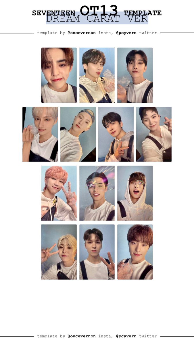 ot13 photocard templates for seventeen japanese comeback dream for