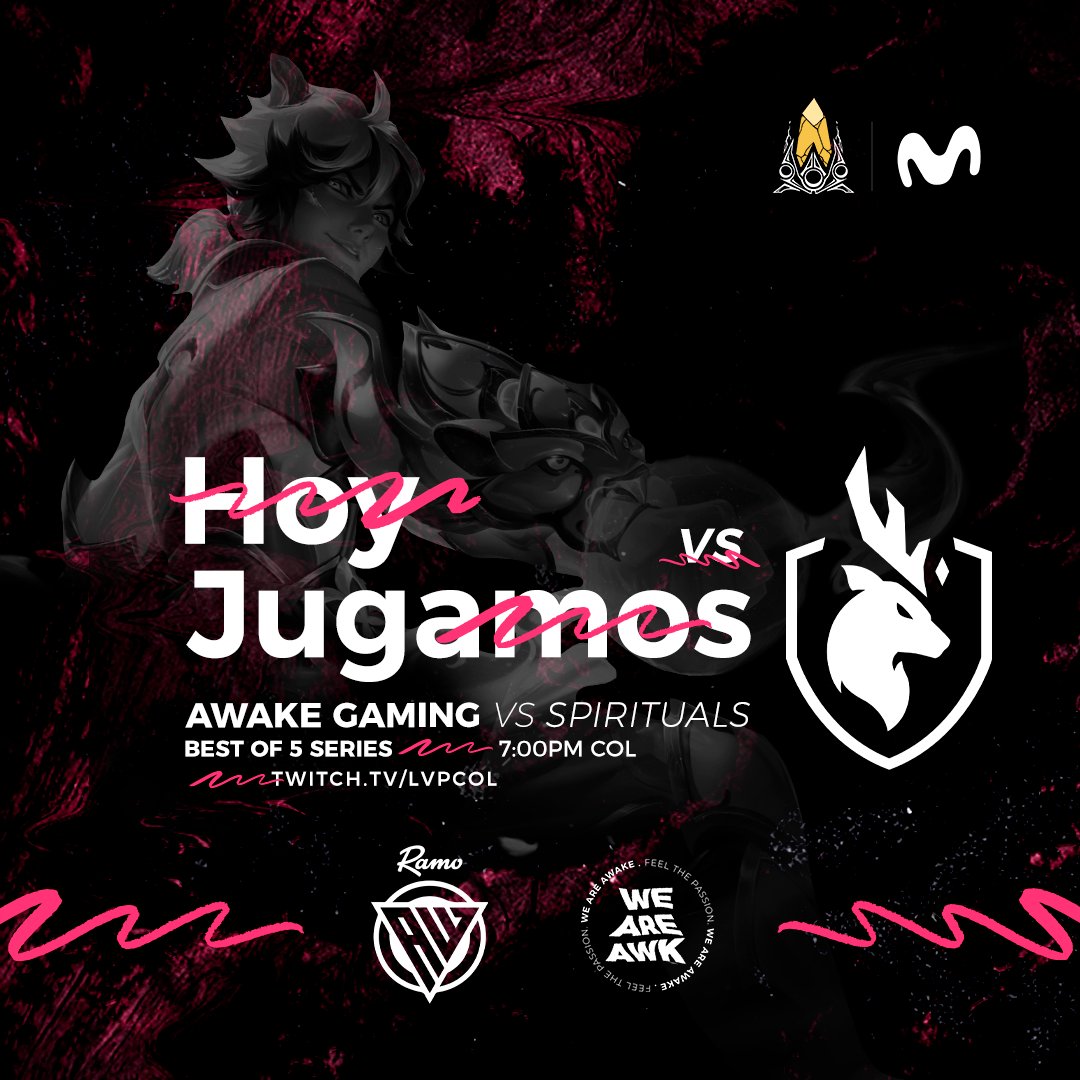 Awk_Gaming's tweet photo. 🔥Hoy volvemos a la grieta y esta vez será para la #FibraMovistarGoldenCup
Vamos todos a apoyar a los chicos, y que se empiece a vivir el despertar☀️
Awake Gaming 🆚 @SpiritualsGG
🟪Transmisión en vivo: @LVPcolLoL
⏰7:00PM
#WeAreAwk #esports #LeagueOfLegends @RamoColombia https://t.co/AReQFvg3aA