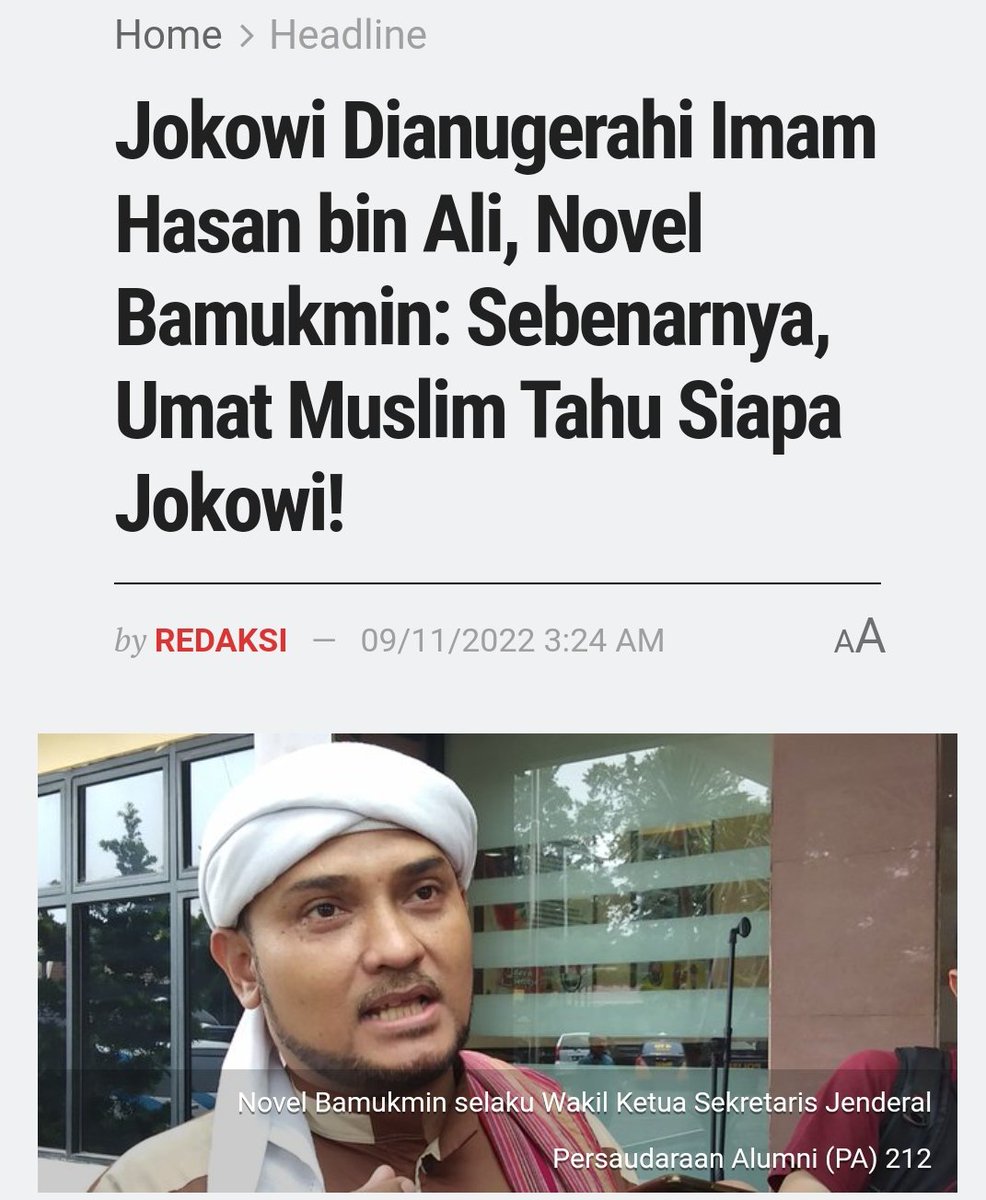 Karena umat Muslim tahu siapa Jokowi dan sebagai tokoh muslim ke-13 paling berpengaruh di dunia maka Jokowi berhak memperoleh penghargaan Imam Hasan bin Ali