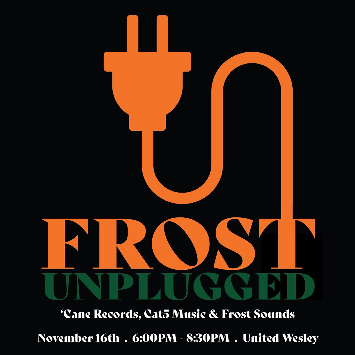 Join us on November 16th for a showcase of both ‘Cane Records and Cat5 artists! There will be food, games, and best of all, AMAZING performances! 🎸🙌 We cannot wait to see you there! 🎶