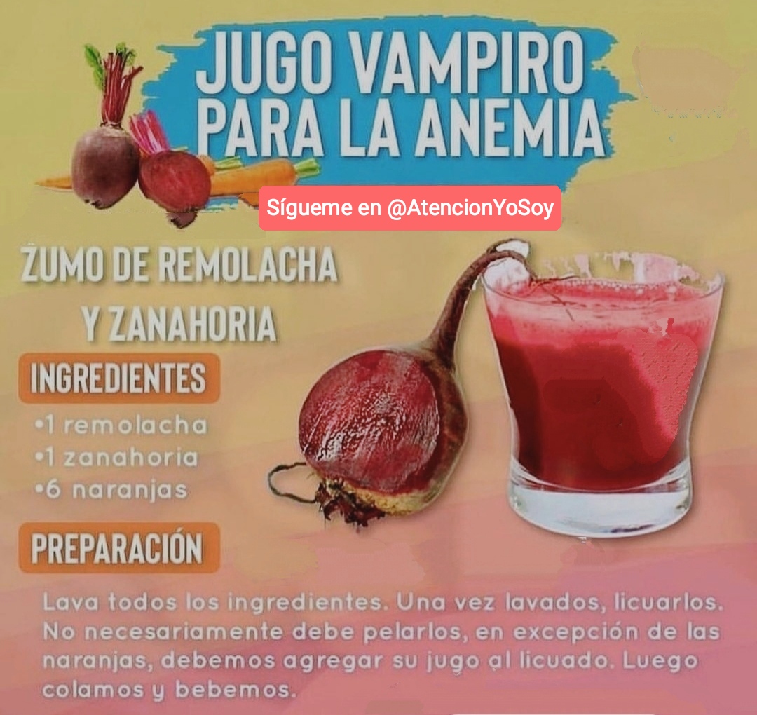 AtencionYoSoy's tweet photo. 🙏✨💫🌞Tip Salud🌞💫✨🙏

Jugo para la anemia

*Regálame un Gracias para saber que me lees y te gusta mi contenido* https://t.co/cLaNk5BFox