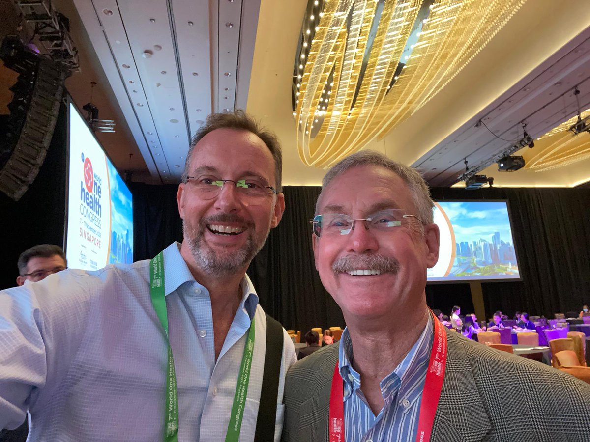 PreventingPand's tweet photo. This week, our executive director, Dr. Nigel Sizer, is representing us at the #WorldOneHealthCongress #WOHC2022 in Singapore. Many of our coalition members and partners are also attending this important convening, which allows for happy reunions such as with
@DavidQuammen👇 https://t.co/TF4Bqy5Ata