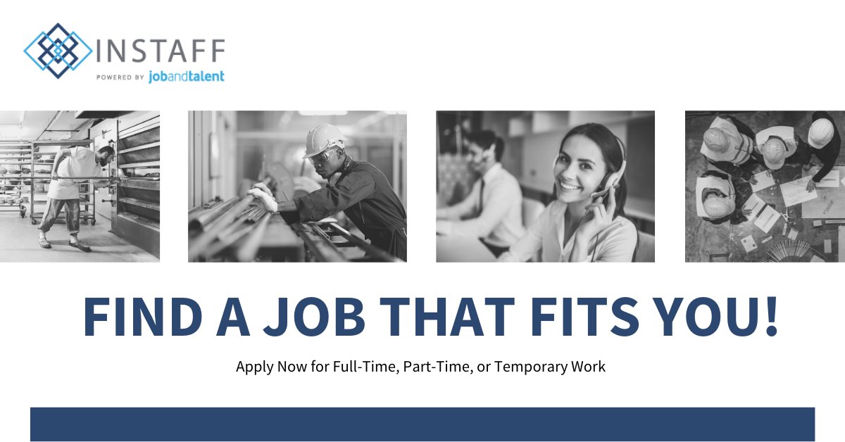 work4instaff's tweet photo. Apply today, work tomorrow! Find a job that fits YOU! #work4instaff #jobs #hiring https://t.co/Dq1VGs1GHo