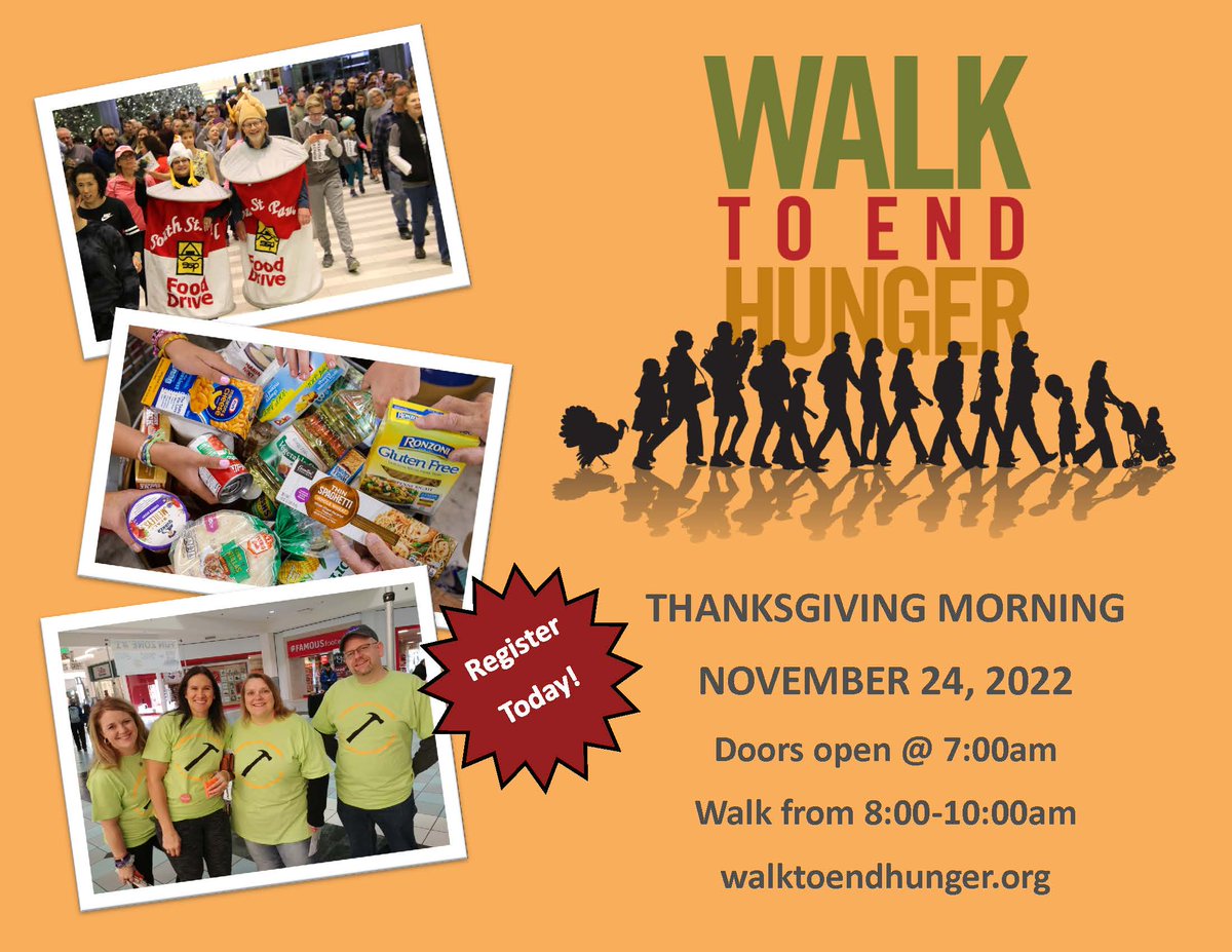 Have you registered yet for the Walk to End Hunger on Thanksgiving morning? Such a wonderful way to give back before giving thanks! And this year we're back in person at the <a href="/mallofamerica/">Mall of America</a> 
#nohungernovember #walktoendhunger #teamneighbors