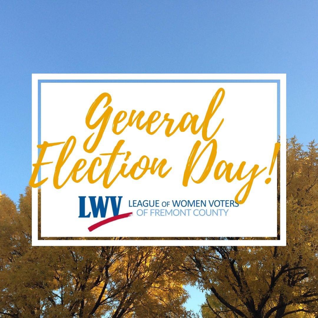 LeagueFremont's tweet photo. Happy #ElectionDay! Looking for information? Visit https://t.co/IhoLQERPKp from @vote411. #lwvwy https://t.co/rEHAHRZ34z