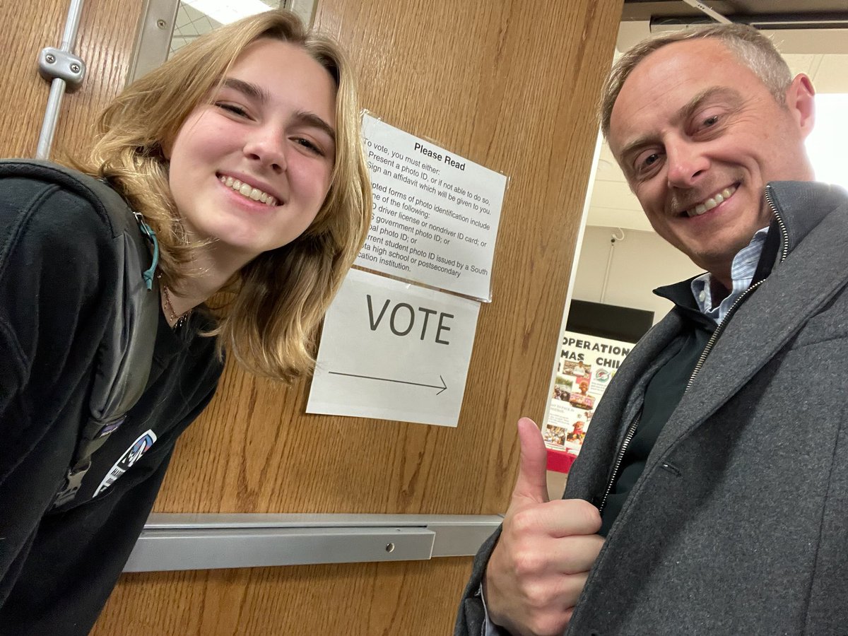 Who remembers the excitement of the first time you voted? Our state director <a href="/egaikowski/">Erik Gaikowski</a> got to experience that today with his daughter. Great to have another active South Dakota voter! #vote #ElectionDay