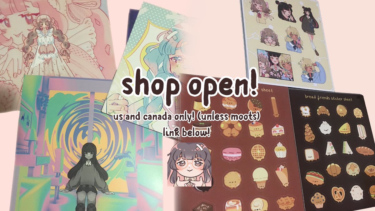 minmofu's tweet photo. it’s here!! my sh0p is open !! i have prints, stickers, and postcards ready for you to look at!!
link below ~ https://t.co/GW48UHaB2Y