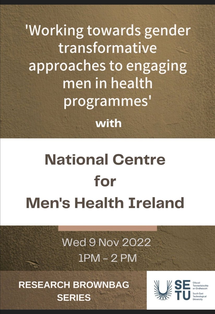 There we all are now! <a href="/NCMHcarlow/">National Centre for Men's Health Ireland</a> <a href="/EDI_SETU/">EDI SETU</a> <a href="/SETUIreland/">South East Technological University</a> <a href="/SETURPGF/">SETU Research Postgraduate Forum</a> <a href="/EDI_WIT/">SETU Equality, Diversity & Inclusion Waterford</a>